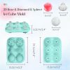 Custom 3D Rose Diamond Heart-shaped Sphere Ice Cube Mold Food Grade Silicone Ice Tray With Funnel-shaped Lid