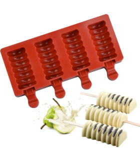 4 Cavity Tanghulu Silicone Popsicle Mold DIY Homemade Ice Cream Mold
