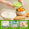 Food Grade Silicone food storage lids with clock, keeping fresh silicone lid suitable for fruits, vegetables and bowls