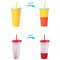 Temperature-sensing straw color-changing cup 710ml beverage temperature-sensing plastic straw cup pp color-changing straw water cup manufacturer