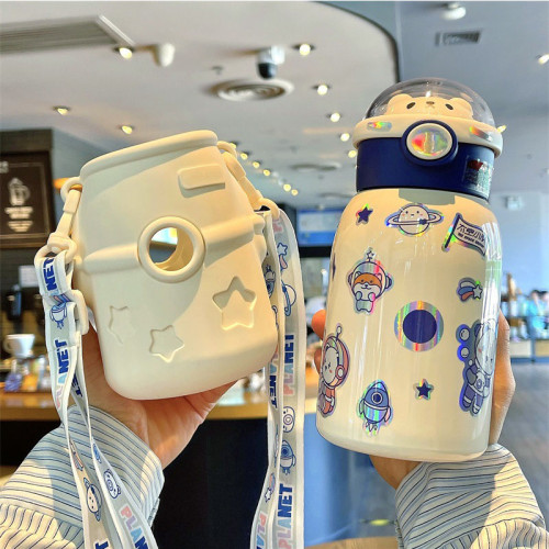 Wholesale Custom Interstellar Space Astronaut Thermos Cup Creative Cartoon Children's Cute Silicone Thermos Pot Sleeve