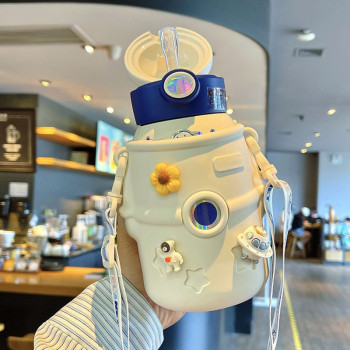 Wholesale Custom Interstellar Space Astronaut Thermos Cup Creative Cartoon Children's Cute Silicone Thermos Pot Sleeve