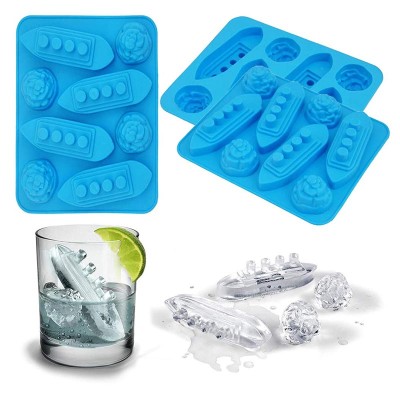 Factory Custom 2-in-1 3D Titanic Boat Iceberg Shape Silicone Ice Cube Tray Reusable Ice Cube Mold DIY Ice Making Tools