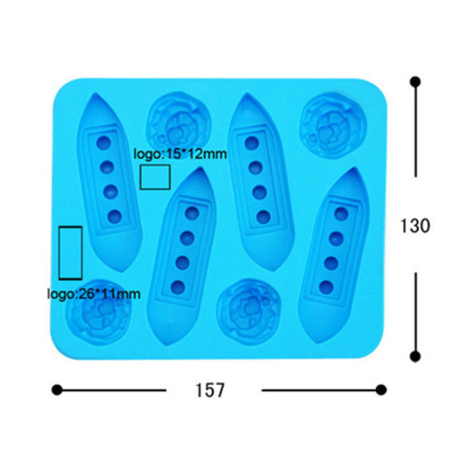 Factory Custom 2-in-1 3D Titanic Boat Iceberg Shape Silicone Ice Cube Tray Reusable Ice Cube Mold DIY Ice Making Tools