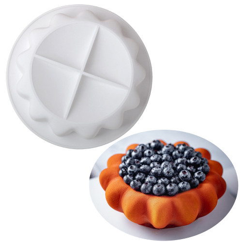 New 6 Cavity Flower Shaped Egg Tart Basin Silicone Mousse Mold Non-stick Cake Mold Baking Tools