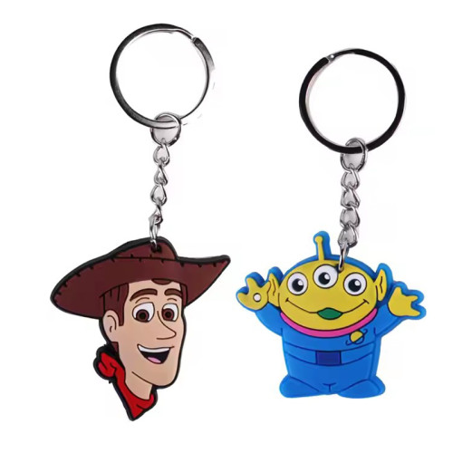 Factory Custom Design Anime Cartoon Keychain 2D 3D Cute Rubber PVC Keychain