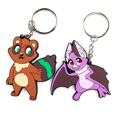 Factory Custom Design Anime Cartoon Keychain 2D 3D Cute Rubber PVC Keychain