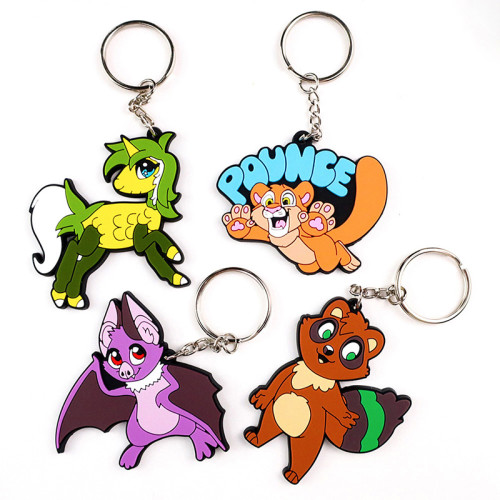 Factory Custom Design Anime Cartoon Keychain 2D 3D Cute Rubber PVC Keychain