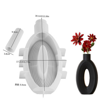 Source Factory Custom Flower Vase Shape Resin Mold Plaster Vase Mold Epoxy Silicone Casting Mold for Desktop Home Decoration