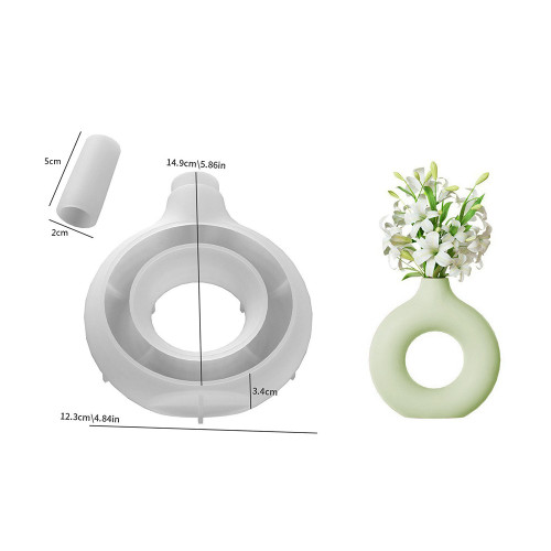 Source Factory Custom Flower Vase Shape Resin Mold Plaster Vase Mold Epoxy Silicone Casting Mold for Desktop Home Decoration
