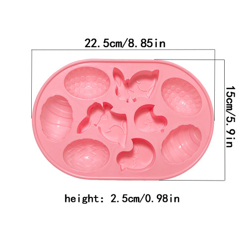 Customized Easter Silicone Mold for Rabbit Egg Shaped Chocolate Cake Candy Candle Soap Holiday Decoration Mold