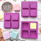 Custom 4-caviey square Shape Silicone Soap Mold Aromatherapy Handicraft Making Mold Bath Room Supplies