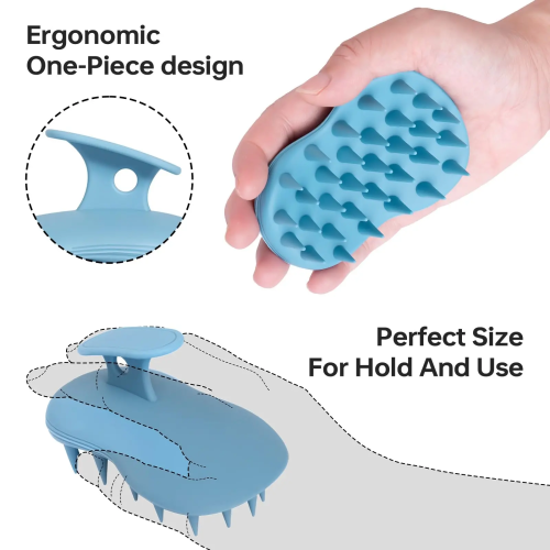 Factory Customized Handle Comfortable Super Soft Hair Silicone Scalp Massager Shampoo Brush