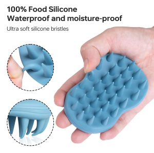 Factory Customized Handle Comfortable Super Soft Hair Silicone Scalp Massager Shampoo Brush