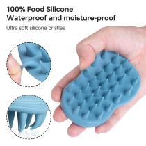 Factory Customized Handle Comfortable Super Soft Hair Silicone Scalp Massager Shampoo Brush