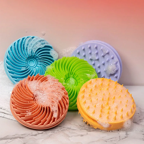 2in1 Whirlwind Double-sided Silicone Shower Brush Multi-functional Wash Hair Brush Massage Brush