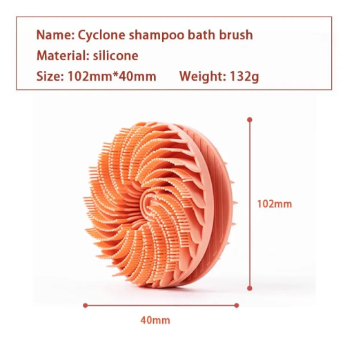 2in1 Whirlwind Double-sided Silicone Shower Brush Multi-functional Wash Hair Brush Massage Brush