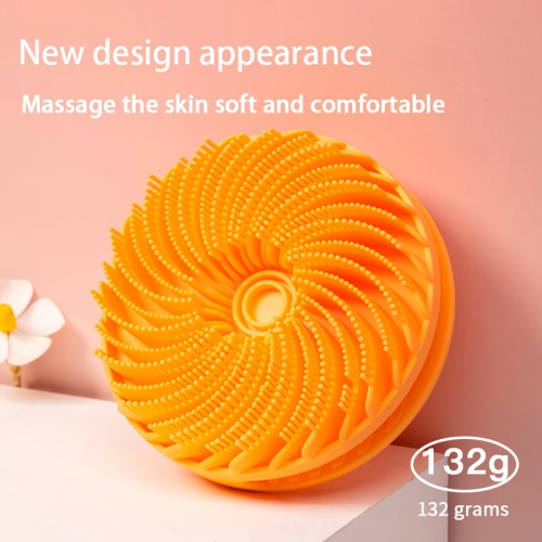 2in1 Whirlwind Double-sided Silicone Shower Brush Multi-functional Wash Hair Brush Massage Brush