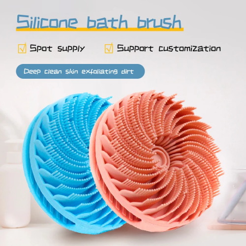 2in1 Whirlwind Double-sided Silicone Shower Brush Multi-functional Wash Hair Brush Massage Brush
