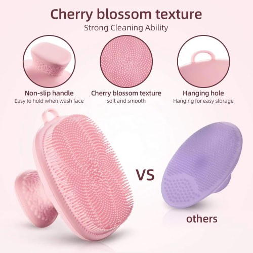 Amazon Hot Selling Silicone Face Washing Brush Portable Facial Pore Cleansing Face Washing Brush Square Cleansing Brush