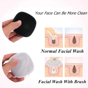 Amazon Hot Selling Silicone Face Washing Brush Portable Facial Pore Cleansing Face Washing Brush Square Cleansing Brush