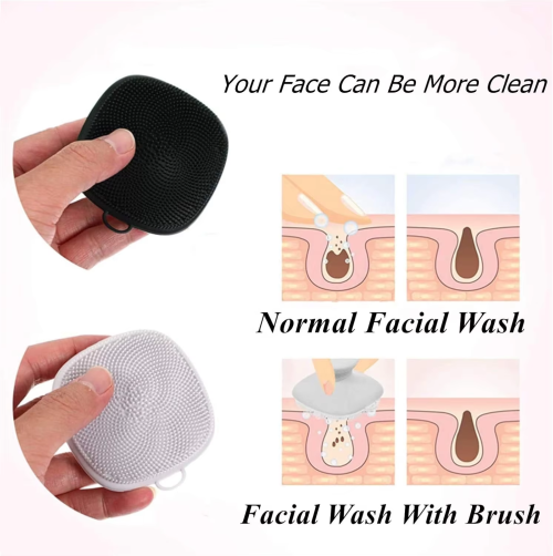 Amazon Hot Selling Silicone Face Washing Brush Portable Facial Pore Cleansing Face Washing Brush Square Cleansing Brush