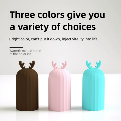 500ml Deer Antler Shape Silicone Hot Water Bag Portable Dual Use of Hot and Cold Hot Water Bottle with Cover