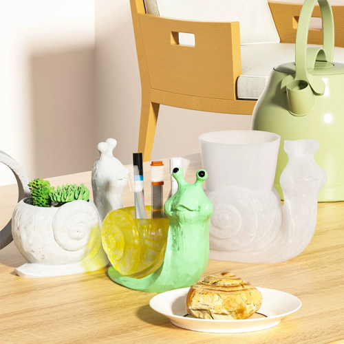 Wholesale Customized 3D Snail Flower Pot Design Resin Silicone Molds DIY Crystal Drop Rubber Animal Ornament Gypsum Mold