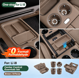 Center Console Wireless Charging Silicone Mat Set & Storage Box for Li Auto i6 i8 L6 L7 L8 L9, Car Interior Decor Modification Accessories
