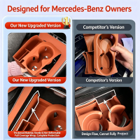 Cup Holder Mat & Storage Box for Mercedes-Benz C260L, GLC300L, E300L, Car Interior Decor Accessories