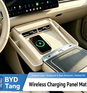 Silicone Wireless Charging Panel Mat, Full Coverage Anti-slip Phone Storage Pad for BYD Tang EV, Car Interior Decorations