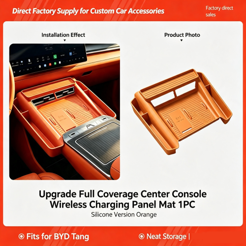 Silicone Wireless Charging Panel Mat, Full Coverage Anti-slip Phone Storage Pad for BYD Tang EV, Car Interior Decorations