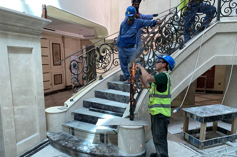 Qatar Office Building mable stairs installation
