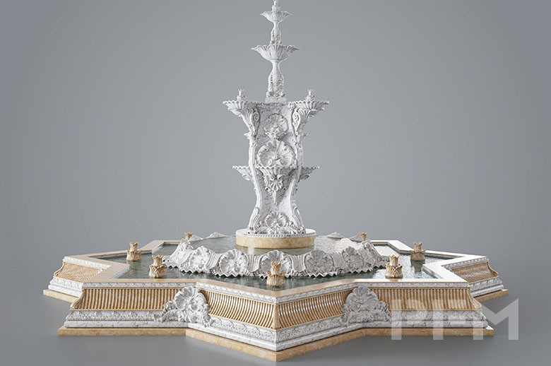 large outdoor marble fountain