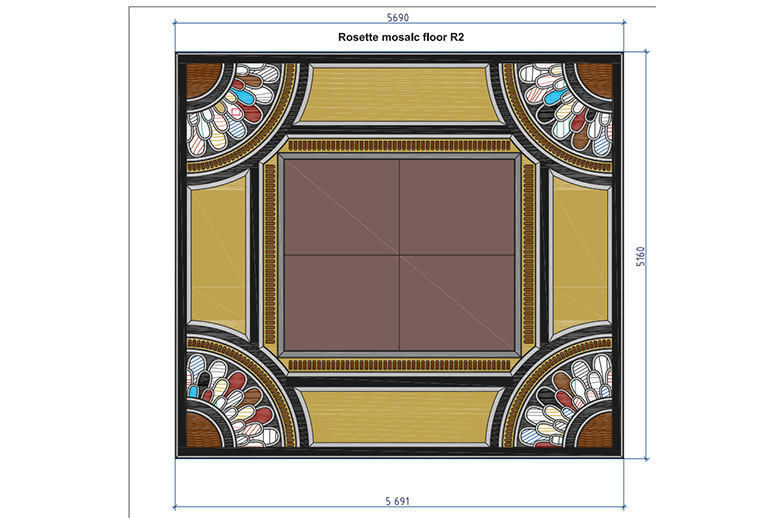 marble waterjet medallion floor pattern design