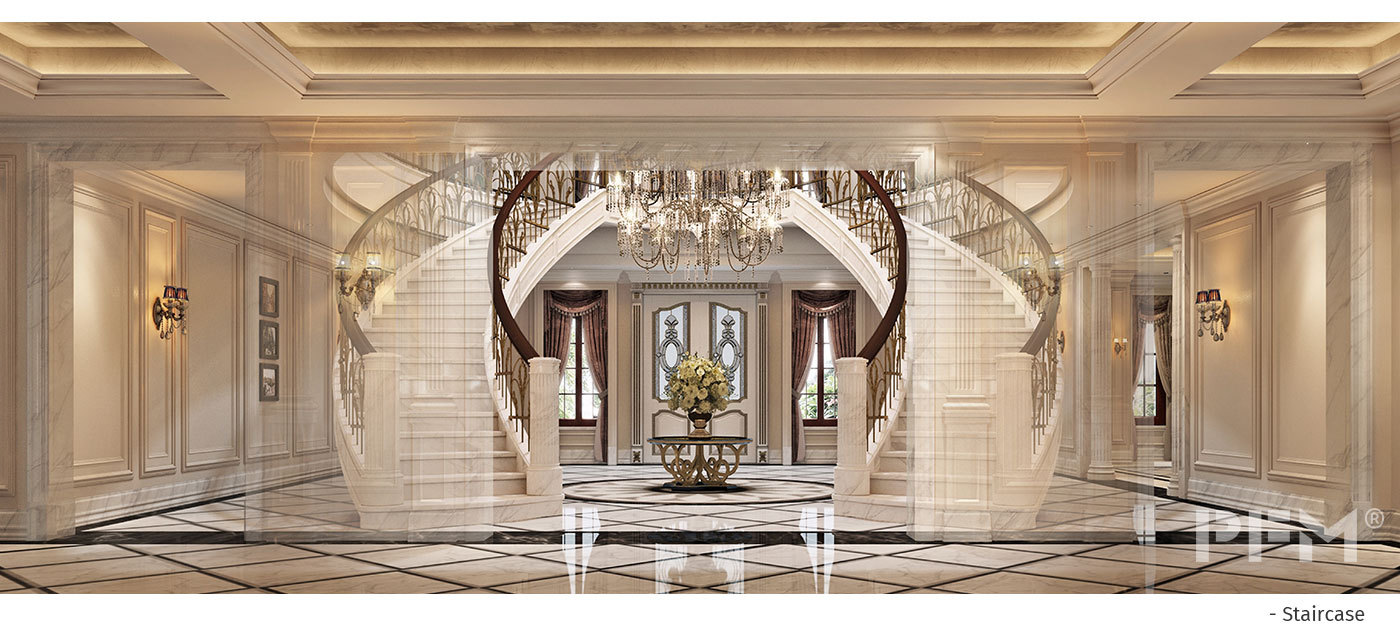 luxury brass staircase design