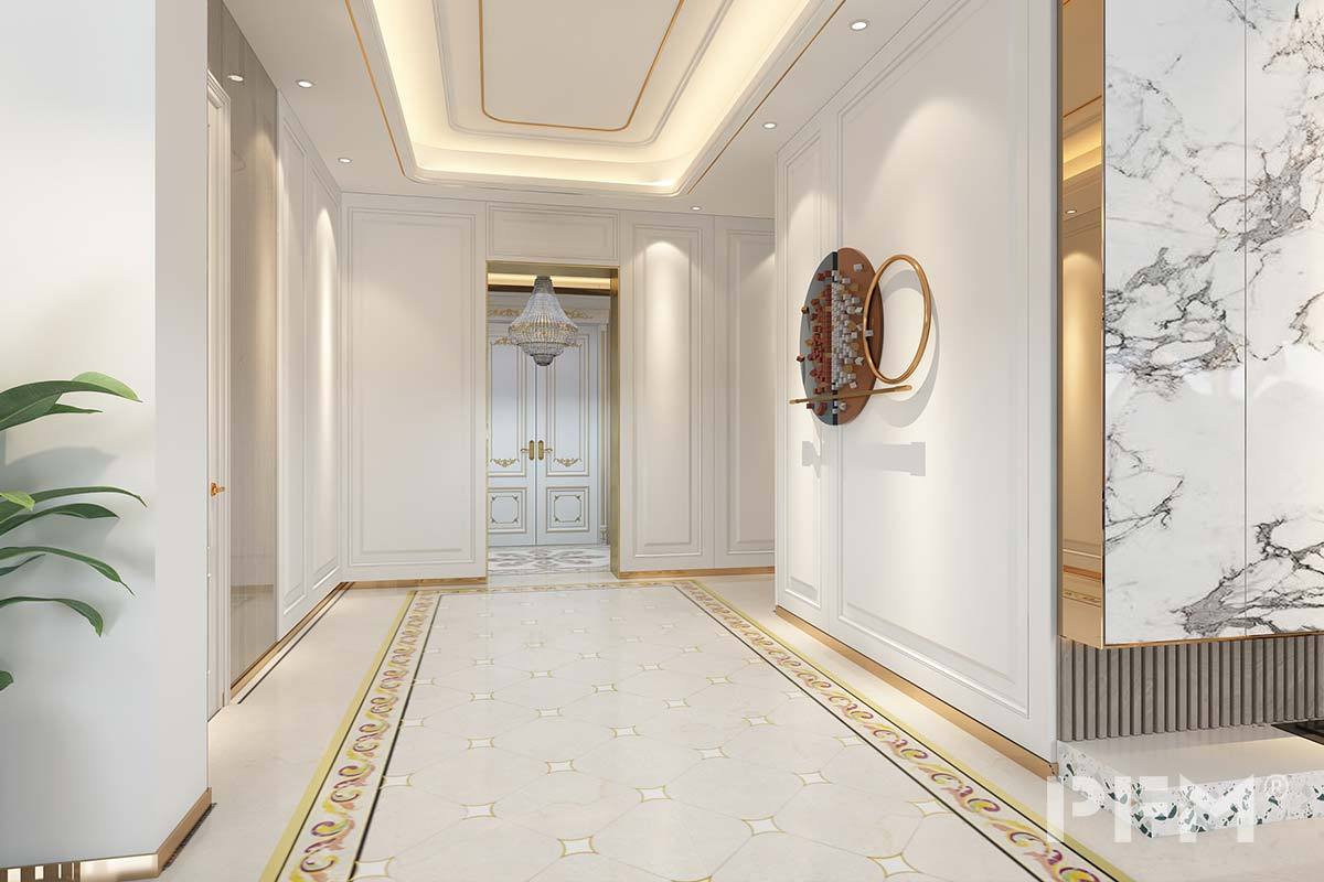 modern villa hallway design