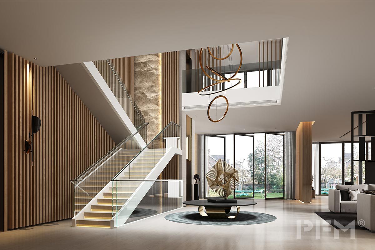 modern luxury villa hallway design