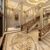 Luxury Royal Palace Gold Handrail Staircase Design for lobby