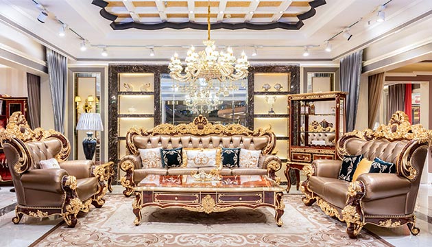3.Royal luxury living room furniture sets