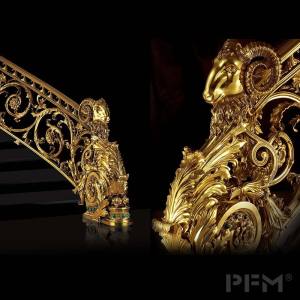 Customized Luxury Indoor Royal Design Staircase Handrail Brass Metal Stairs Railing handrail