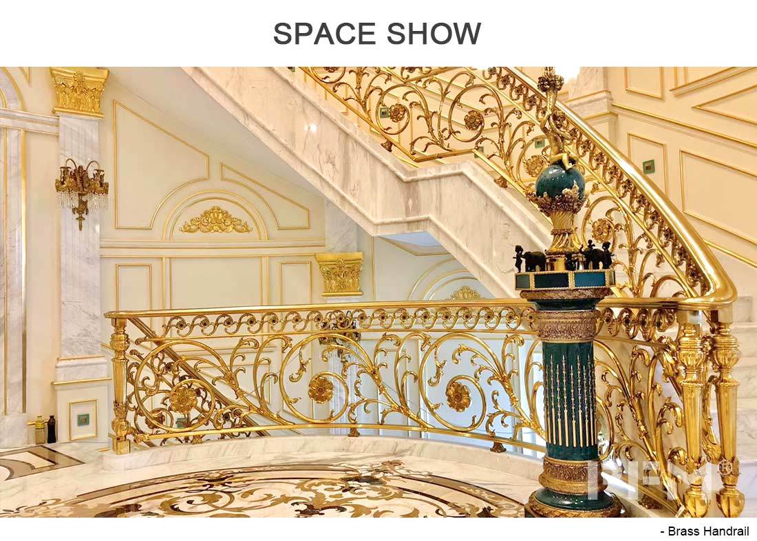 Gold decoration Brass handrail