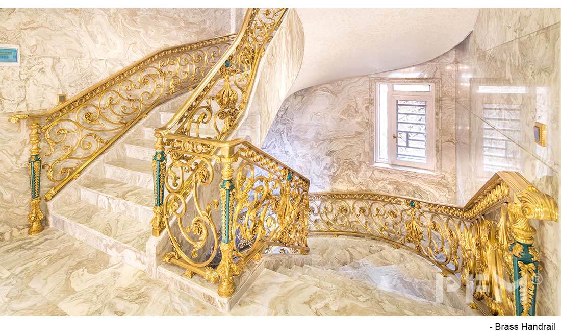 Gold decoration Brass handrail