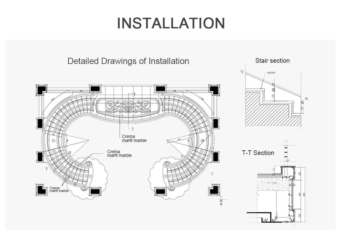 installation staircase drawing