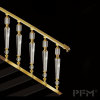 Custom luxury white glass crystal railing brass metal handrail staircase