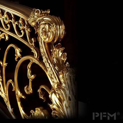 Interior brass staircase railing designs classic luxury gold plated wrought  stair railings