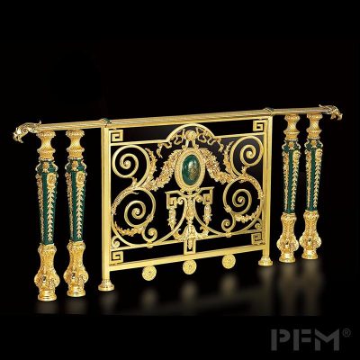 Factory custom royal Brass staircase handrail  green railing for luxury villa interior