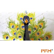 Luxury villa interior translucent waterjet marble peacock animals wall decoration