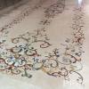 High quality marble waterjet inlay flower patten design for interior hallway floor wall