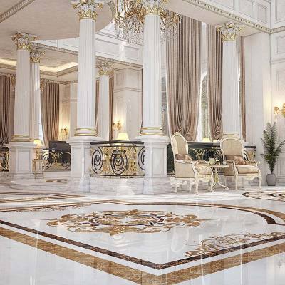 Private custom villa marble waterjet flooring royal decoration